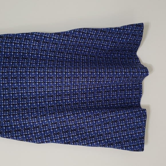 J. McLaughlin Mini Dress Blue Patterned  XS Pockets Neutral Casual Academia - Picture 3 of 14